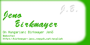 jeno birkmayer business card