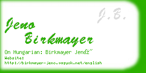 jeno birkmayer business card